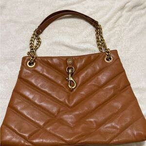 Brown Quilted Leather Shoulder Bag